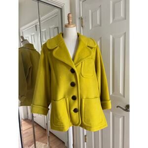Vintage Yves Saint Laurent YSL Rive Gauche Yellow Wool Coat
